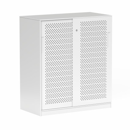 06 Tempo Sliding Door Credenza_White